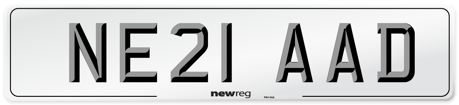NE21 AAD Number Plate from New Reg